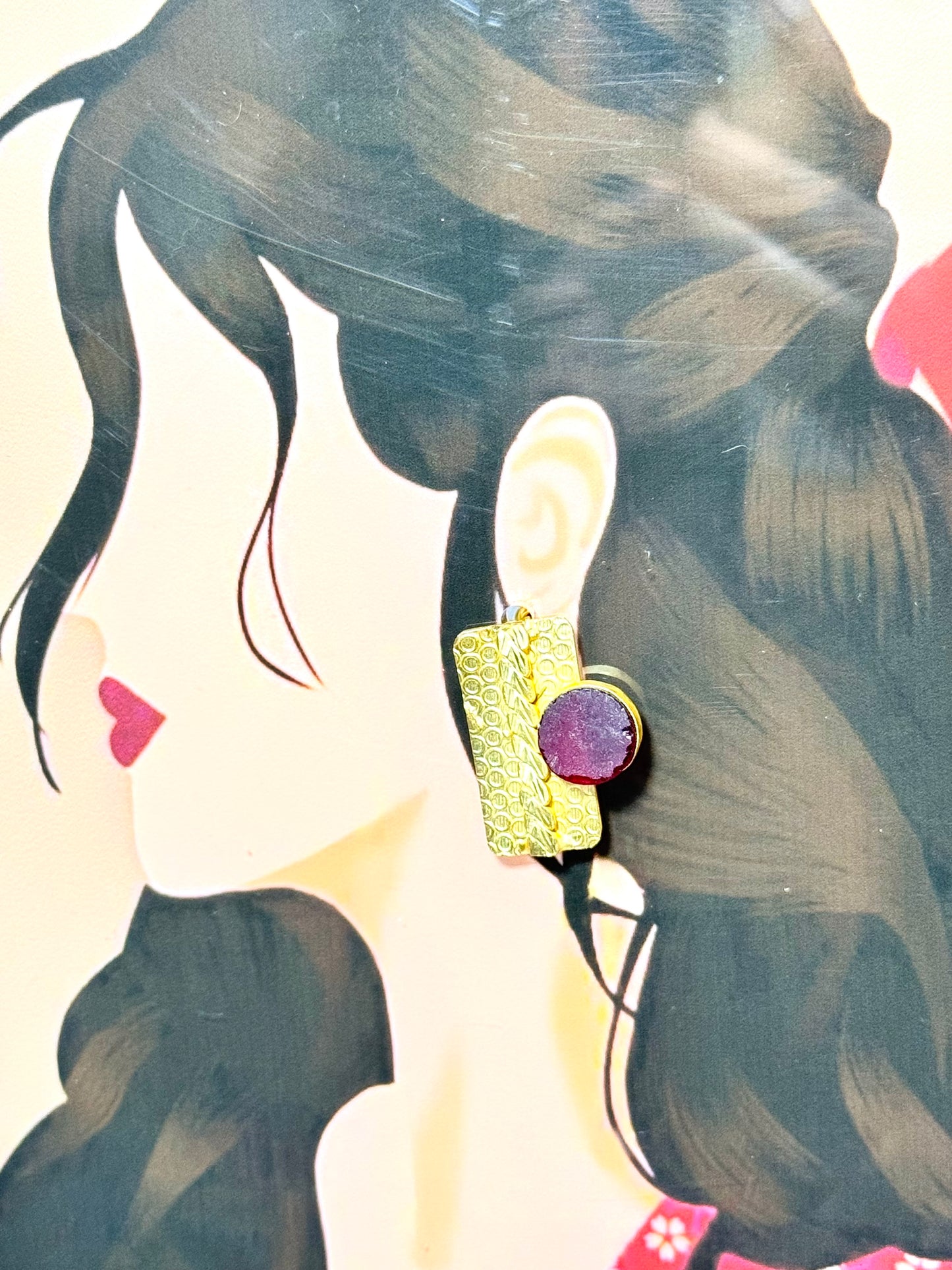 Ruby Rectangular Studs