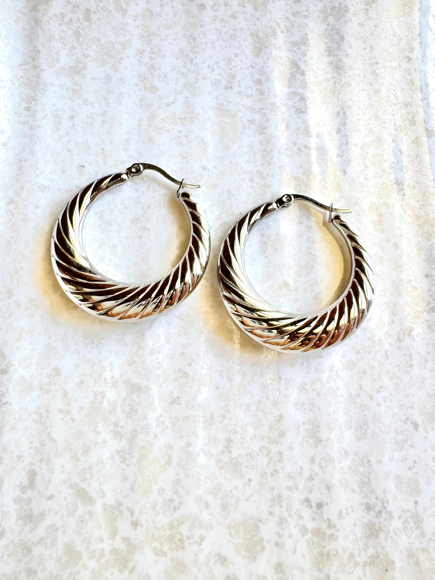 Anti Tarnish Sparkle Hoops