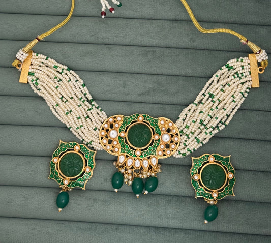 Emerald Kundan  Necklace