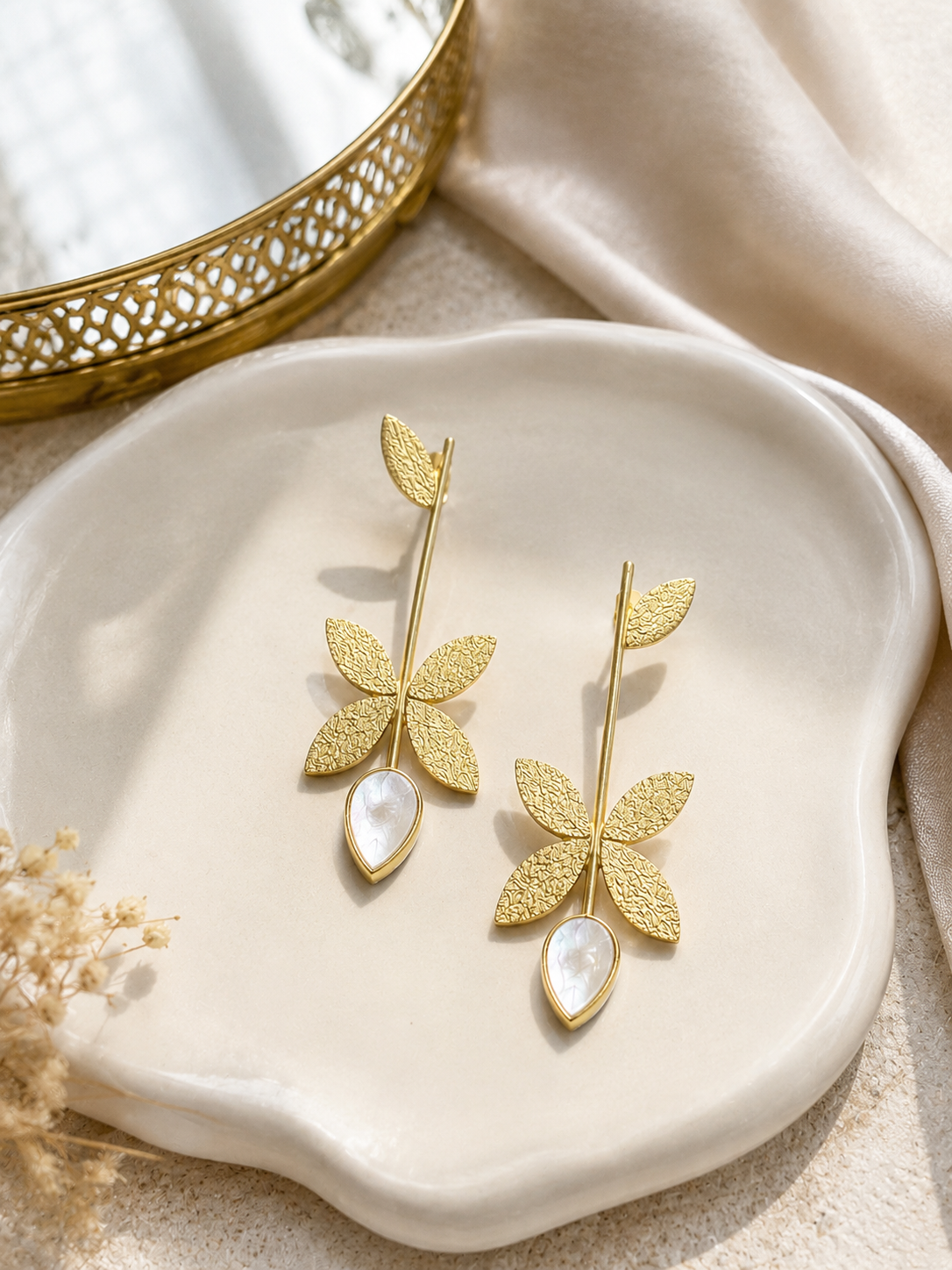 White Roma Earrings