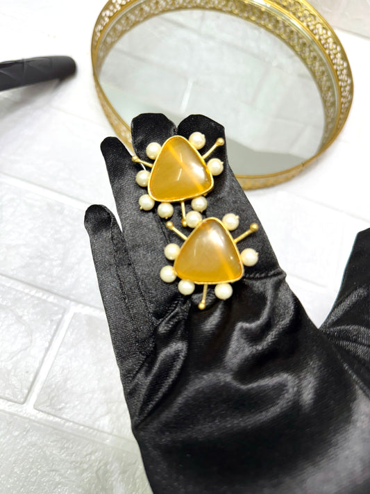 Yellow Statement Studs