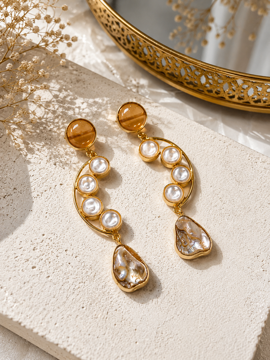 Orange Ornate Earrings