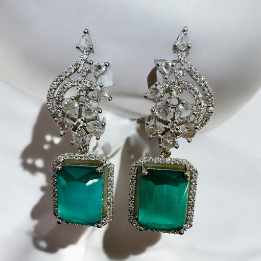 Matte teal twinkle Earrings