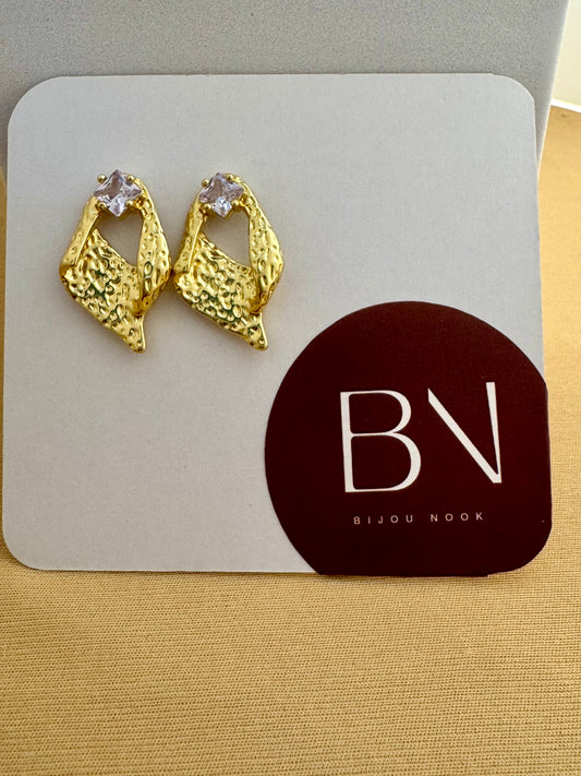 Anti Tarnish Textured Studs