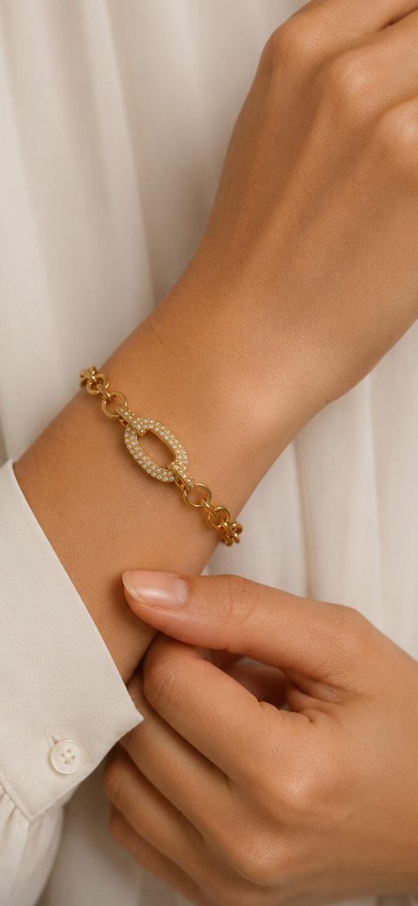 Anti Tarnish Interlock Loose Bracelet