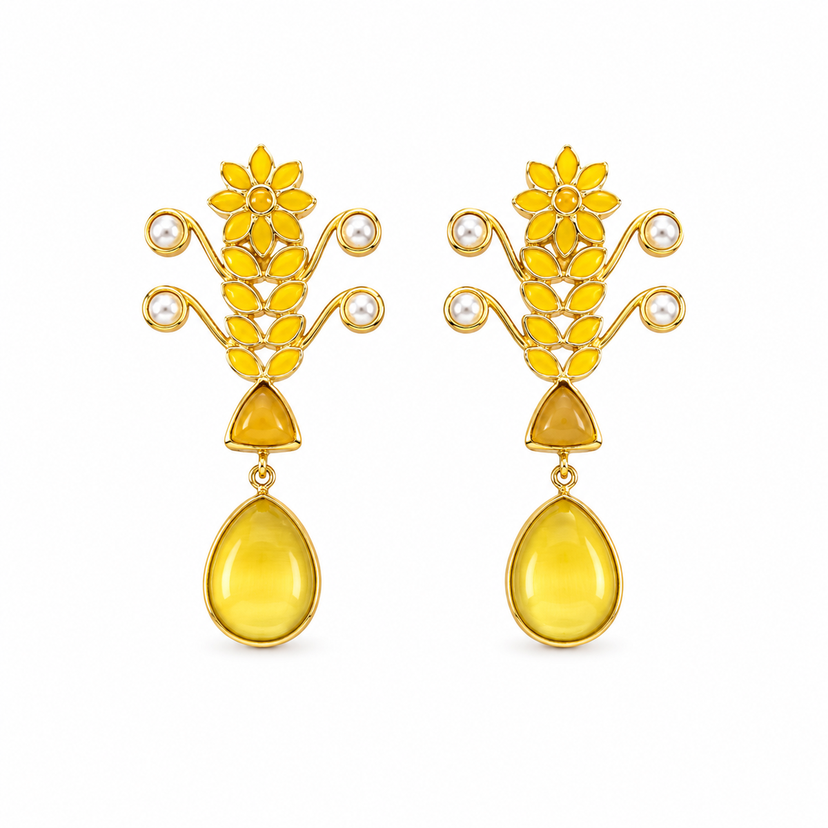 Yellow Nargis Earrings