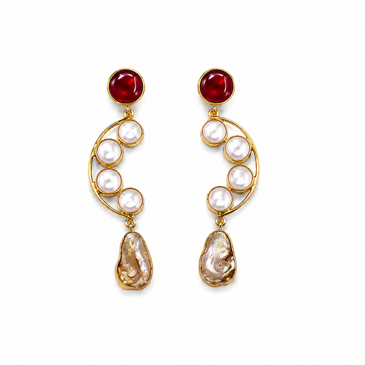 Ruby Ornate Earrings