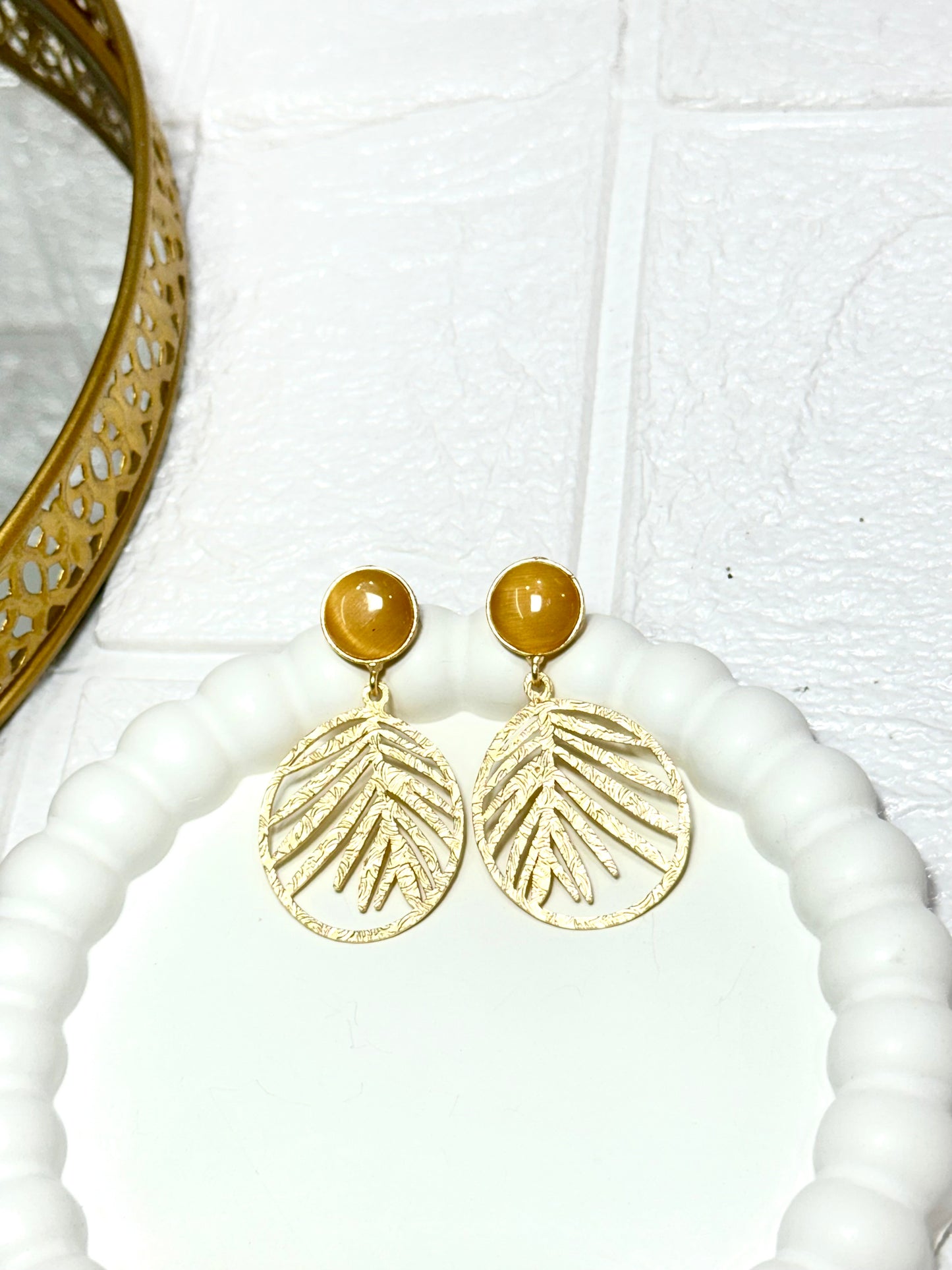 Yellow Frond Earrings