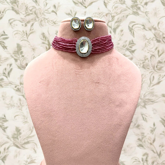 Pink Gulmohar Choker