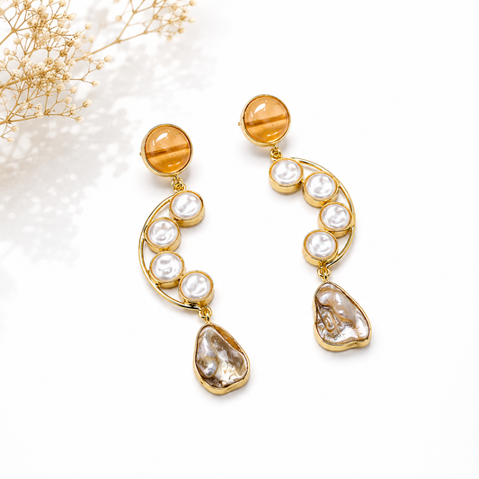 Orange Ornate Earrings