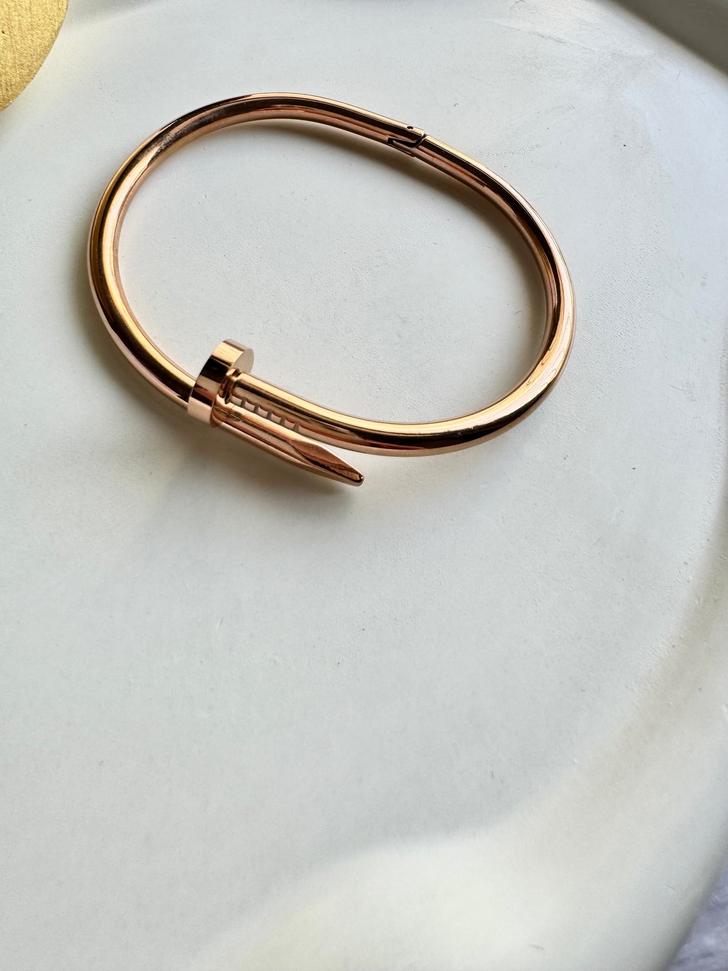 Anti Tarnish Rose Gold Nail Bracelet