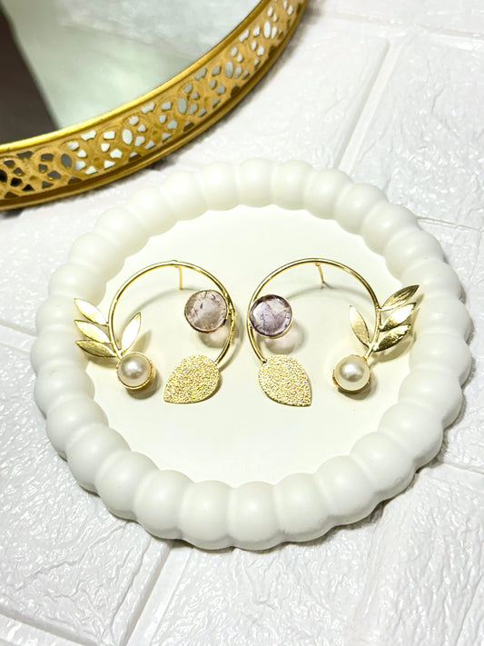 Purple Gilded Earrings