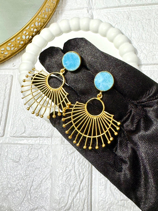 Blue Druzy Earrings