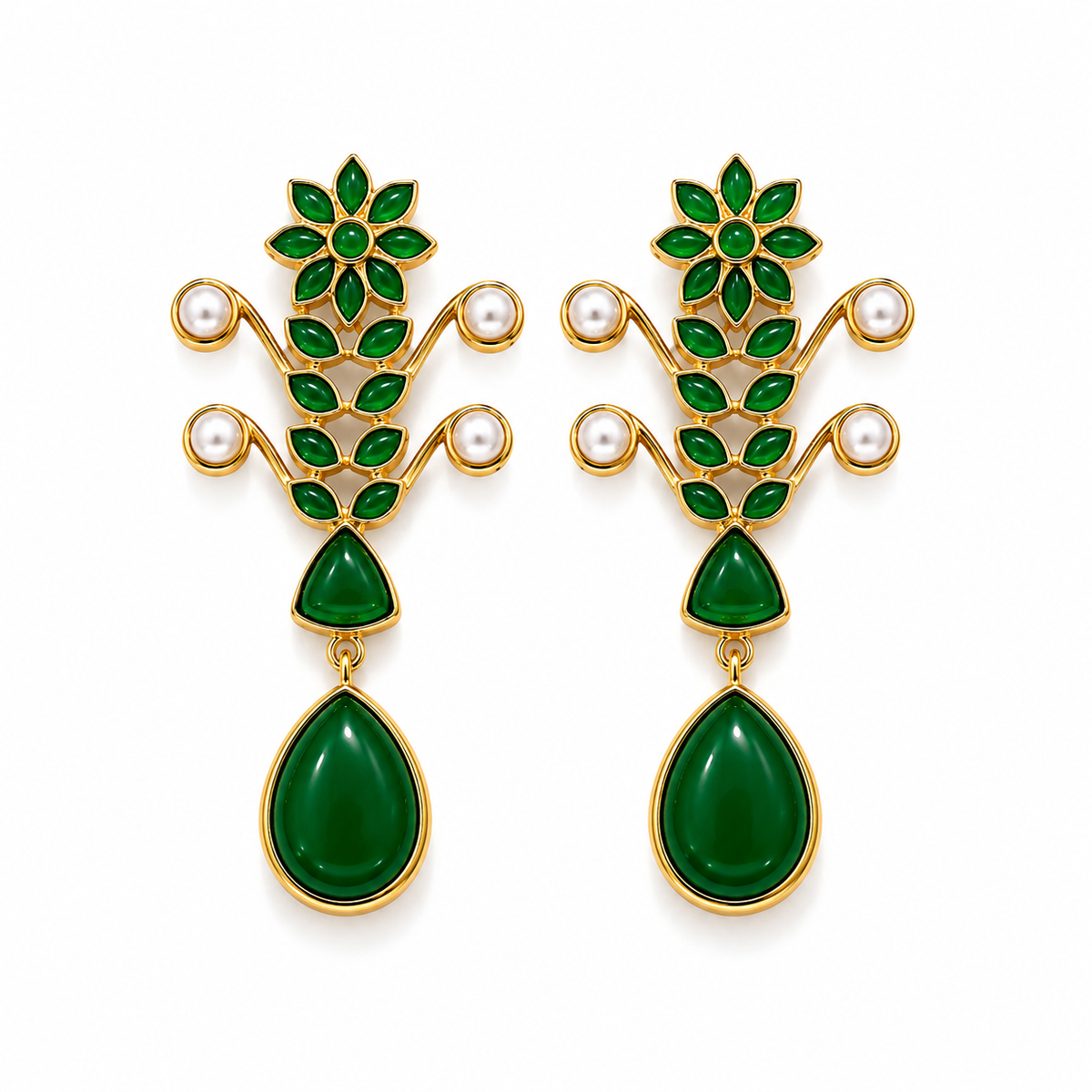 Emerald Nargis Earrings