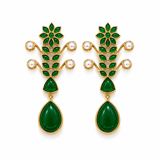 Emerald Nargis Earrings