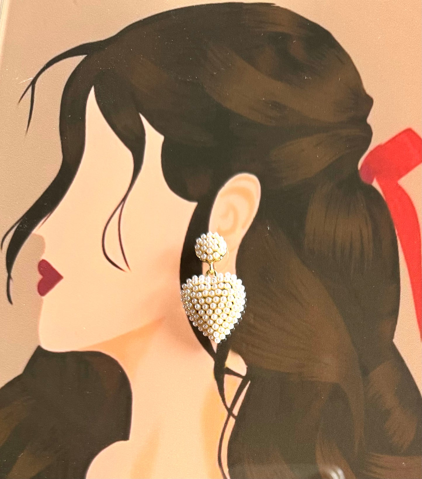 Anti Tarnish  Heart Drop Earrings