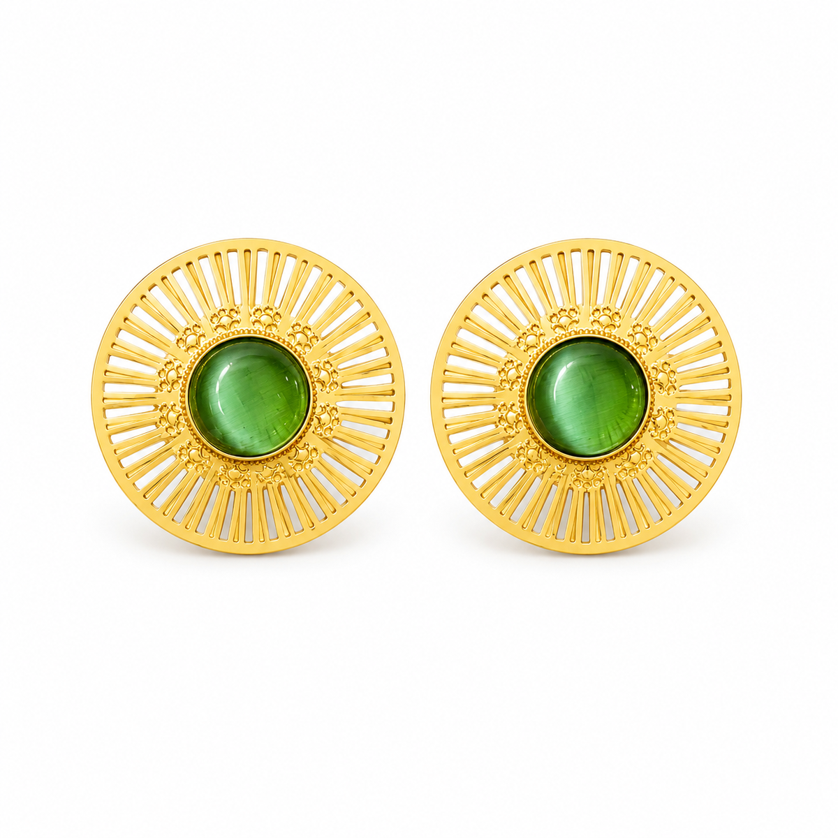 Jade Mandala Statement Studs