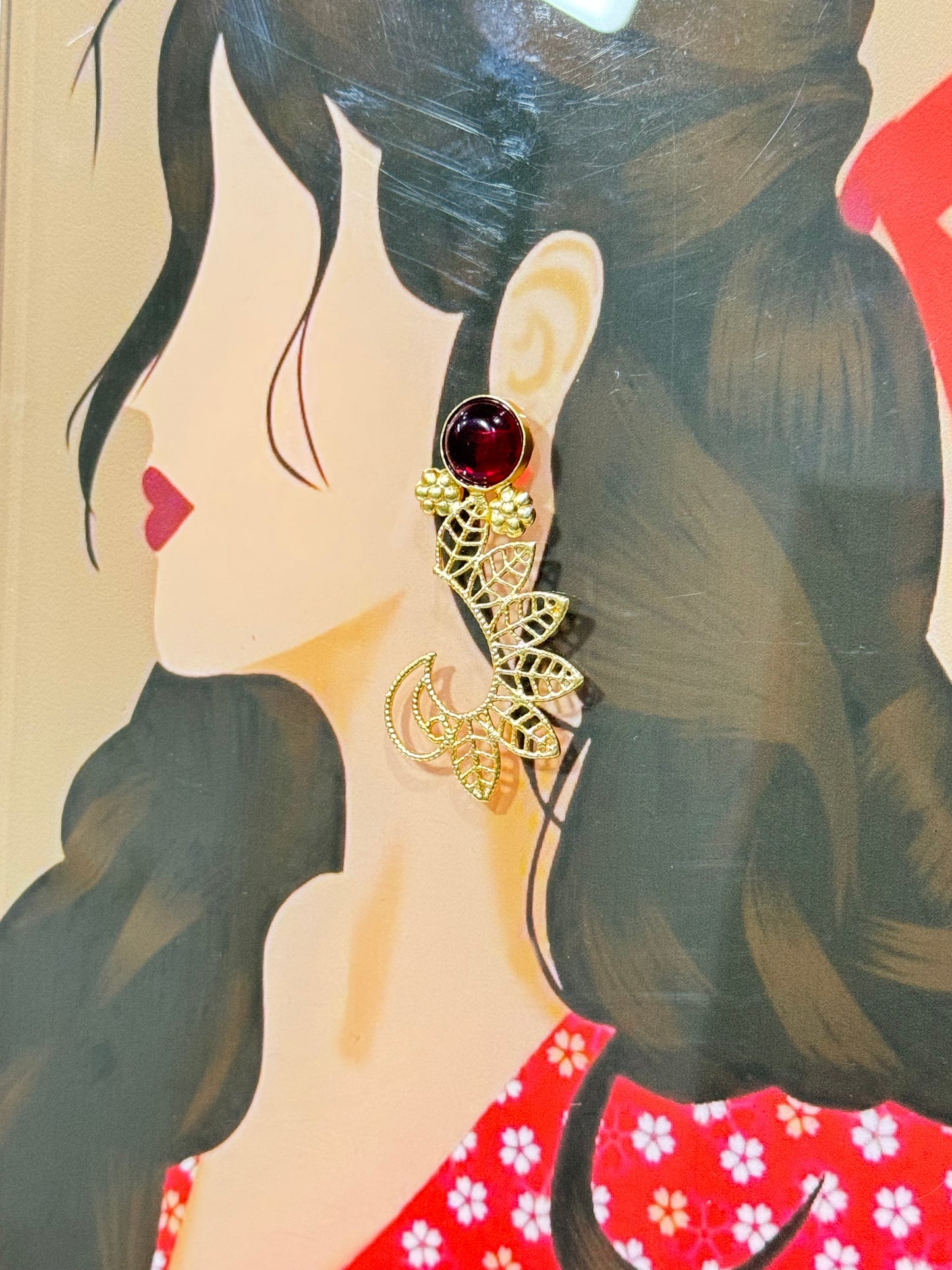 Ruby Petals Earrings