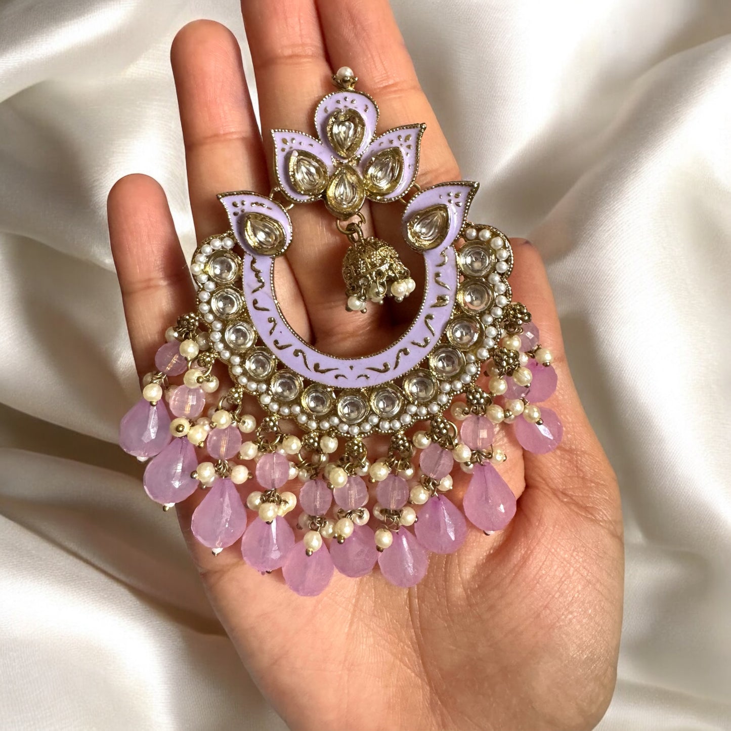 Pastel purple Ruhani Chandbaali