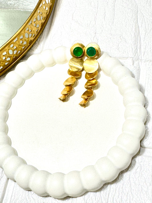 Emerald Rosy Earrings