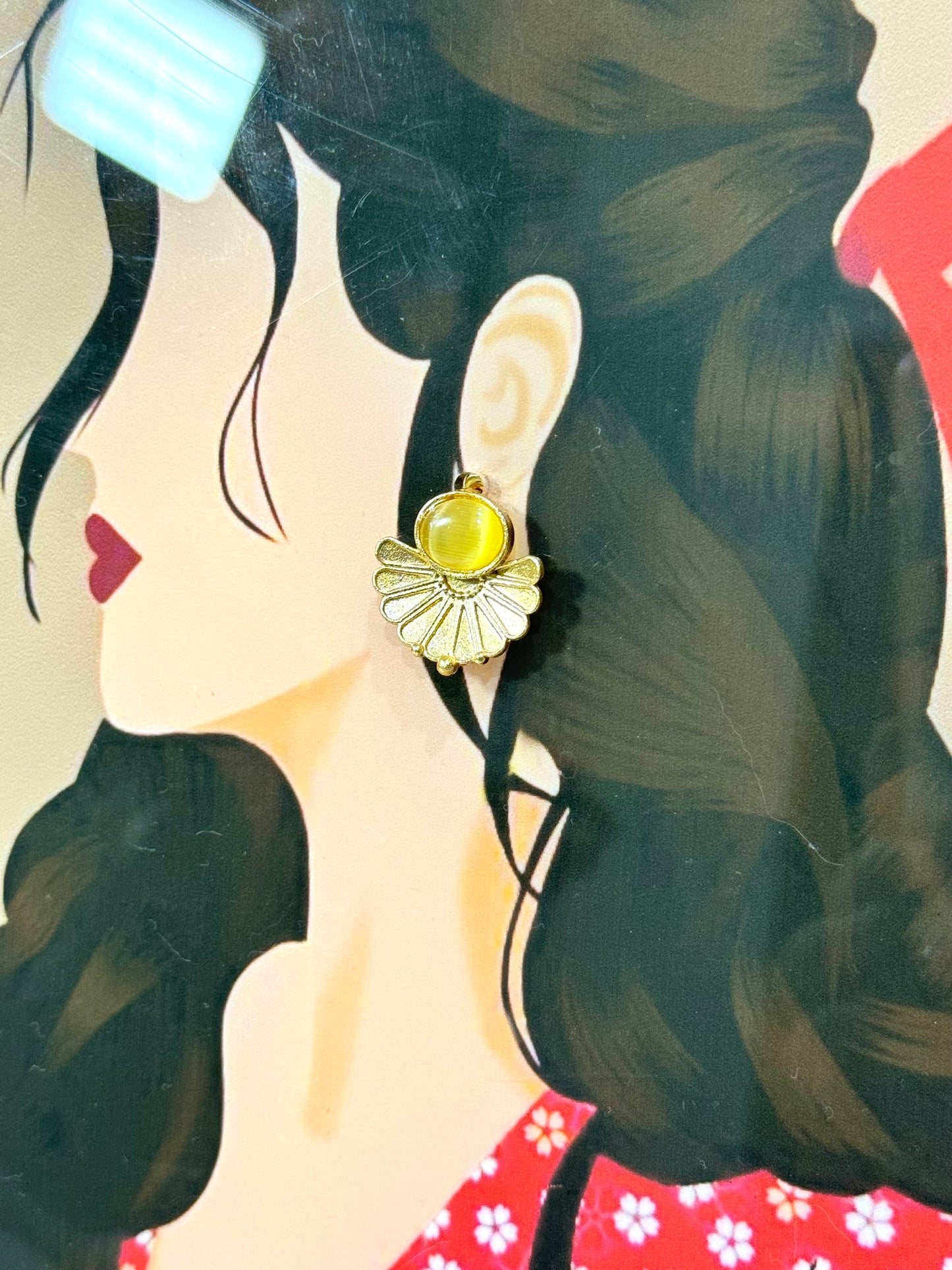 Yellow Floral Earrings