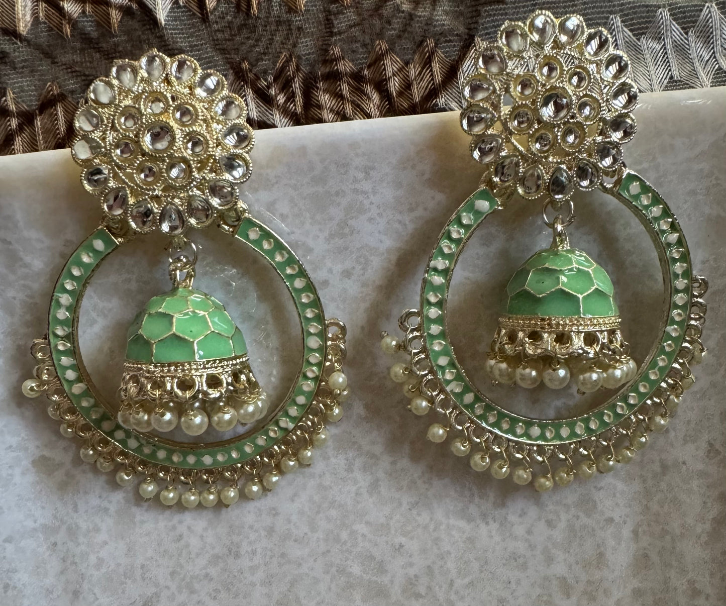 Green Roshan Earrings