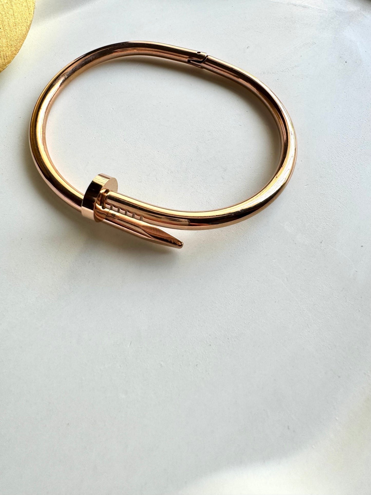 Anti Tarnish Rose Gold Nail Bracelet