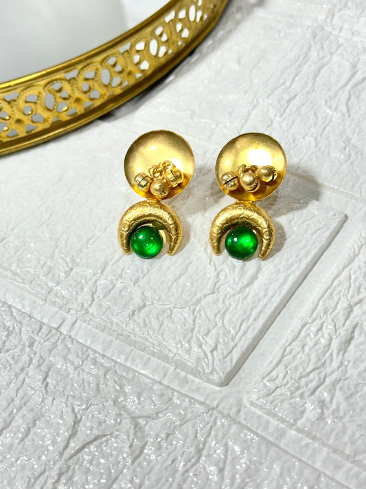 Emerald Moon Earrings