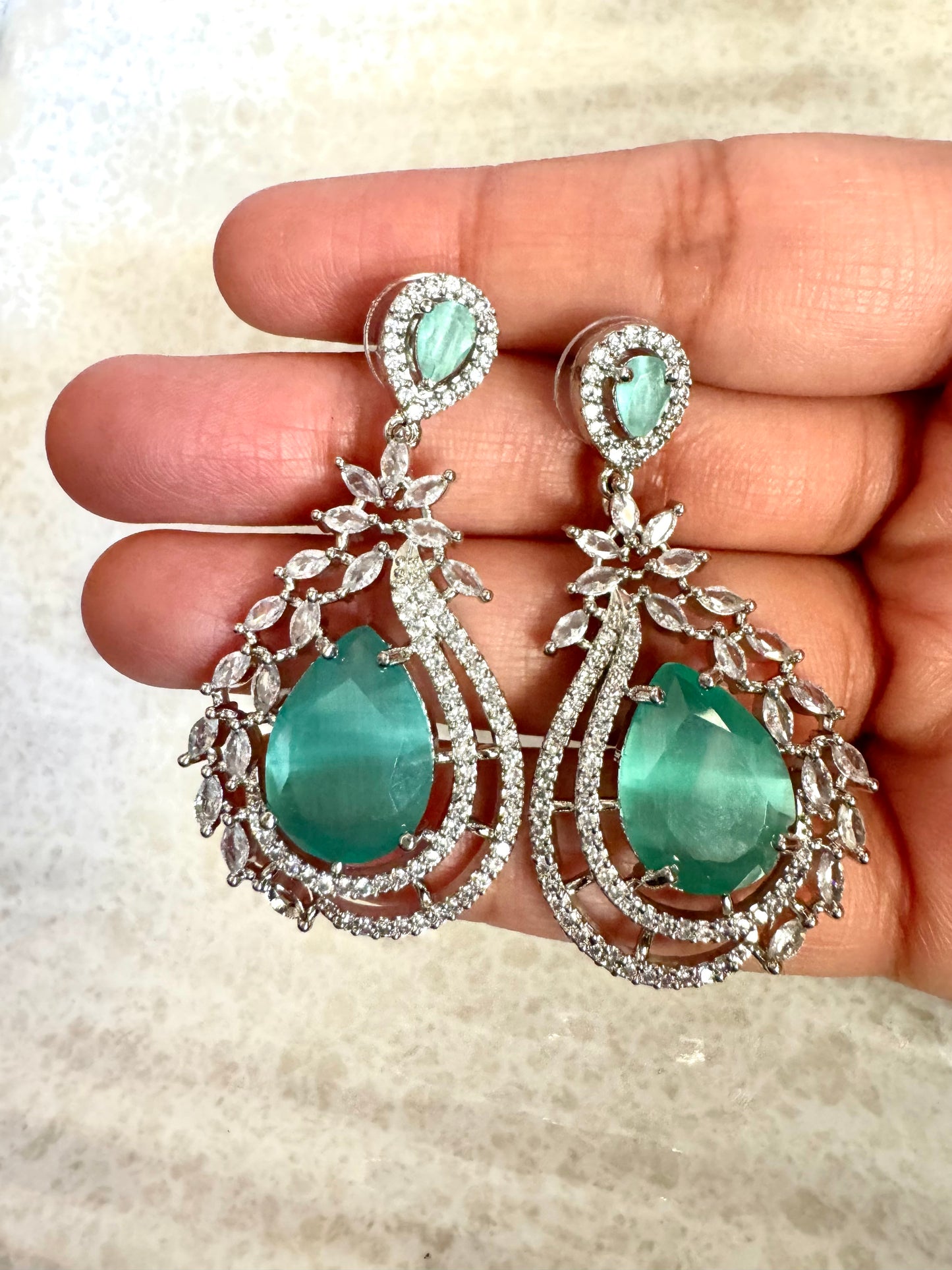 Matte green Shine Earrings