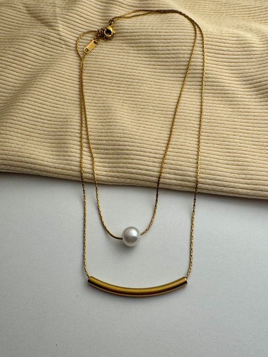 Pearl Drift Layered Necklace