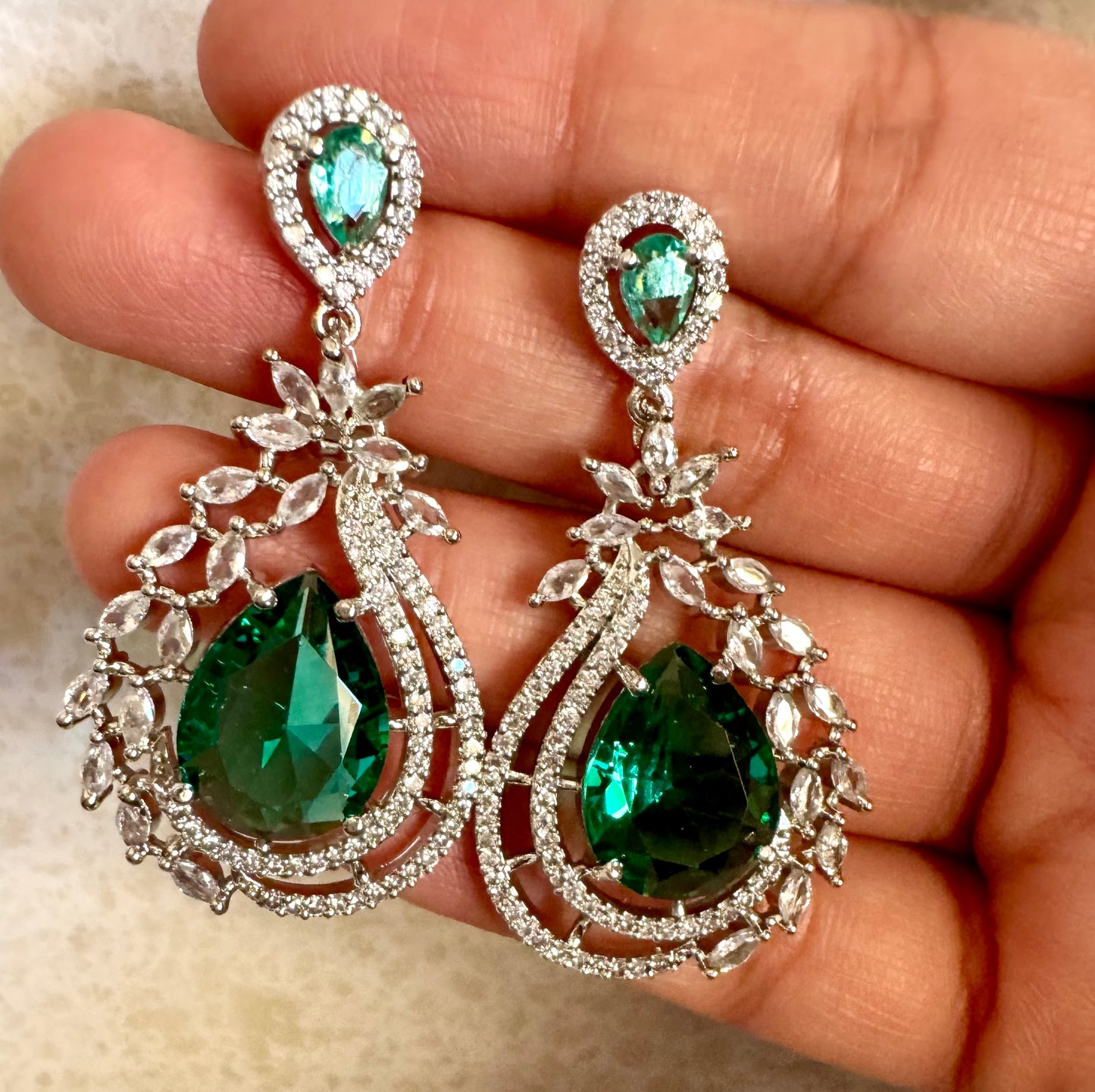 Teal green Shine Earrings