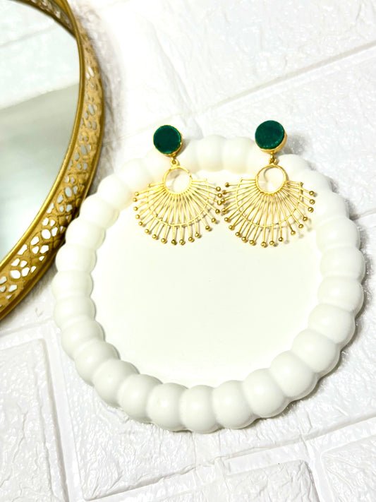 Emerald Druzy Earrings