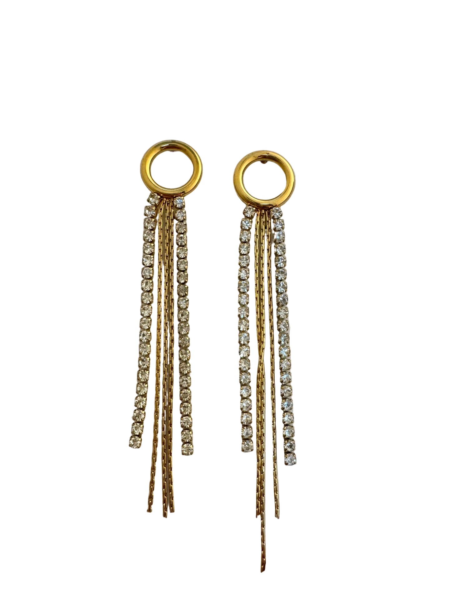 Anti Tarnish Crystal Tassel Drop Earrings