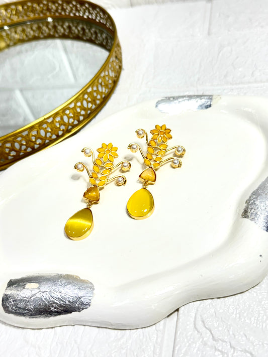 Yellow Nargis Earrings