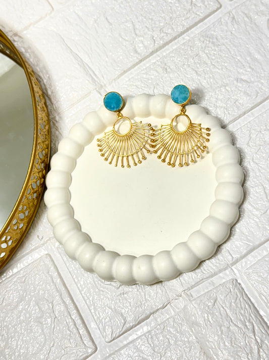 Blue Druzy Earrings