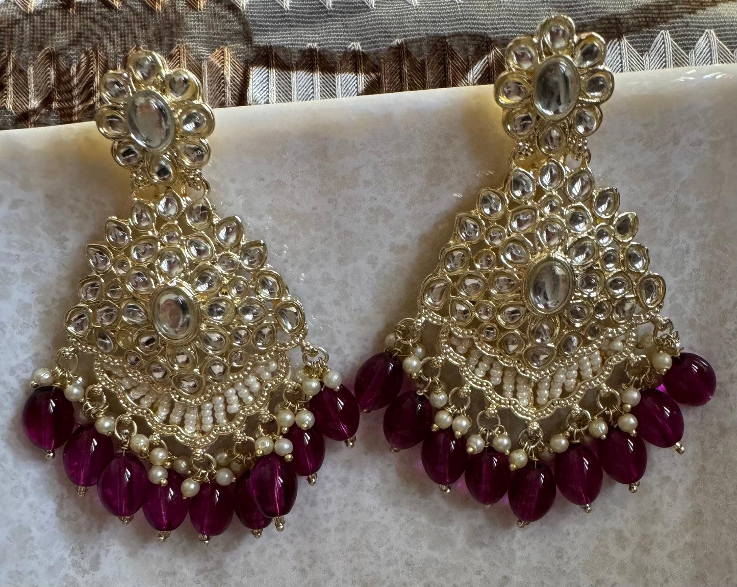 Wine Ruhi Earrings