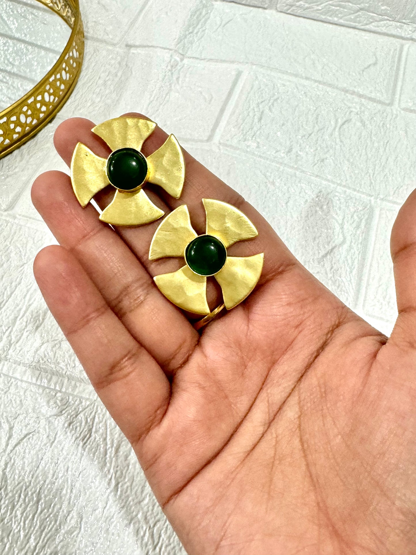 Emerald Spinner Earrings