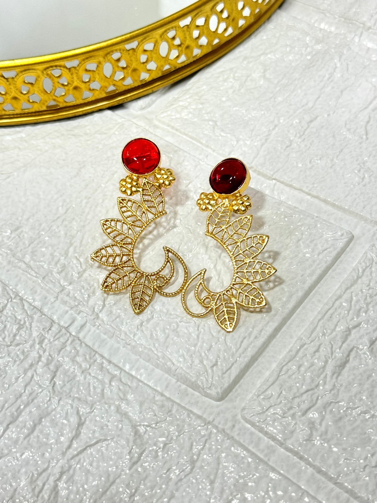 Ruby Petals Earrings