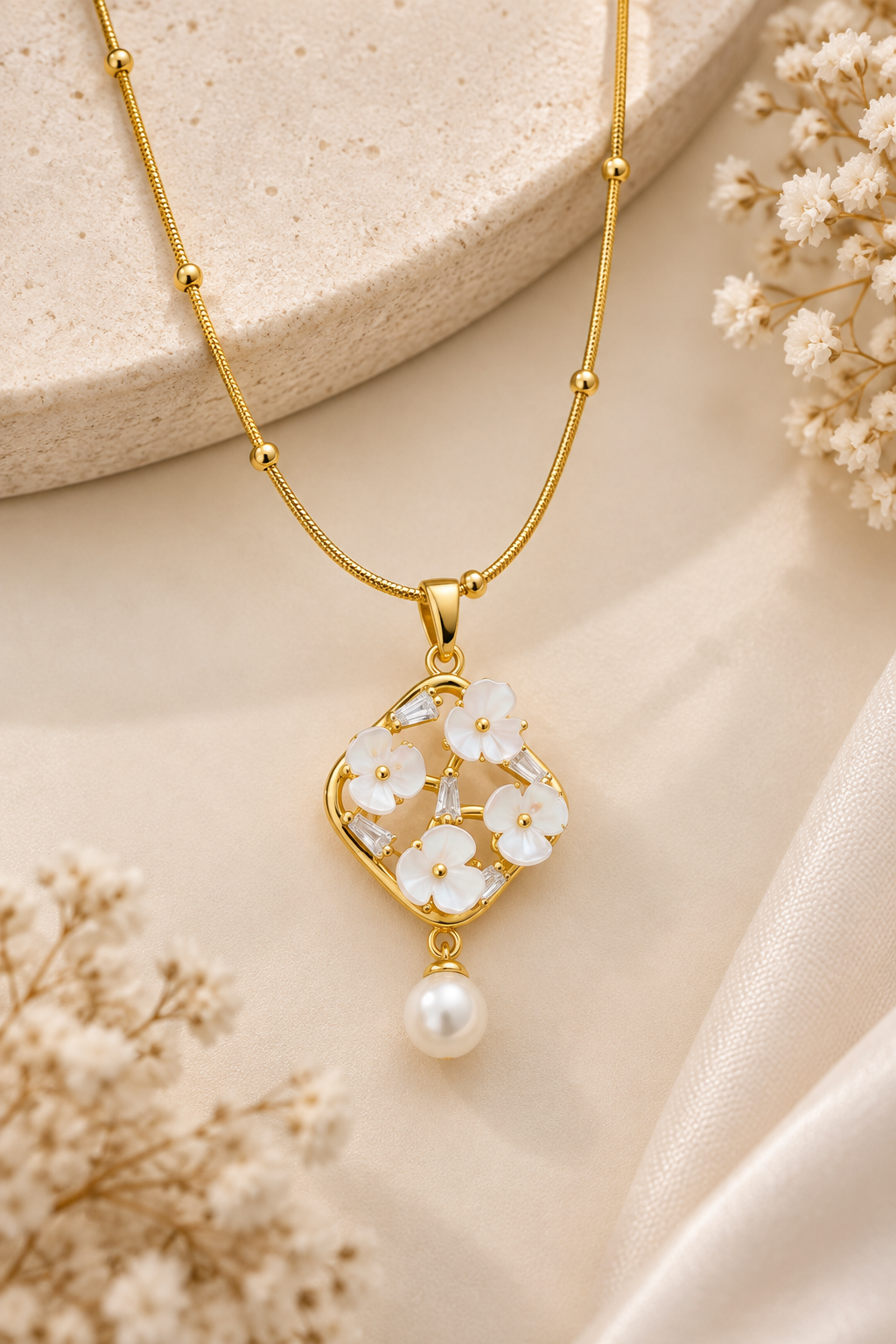 Anti-tarnish Petal necklace