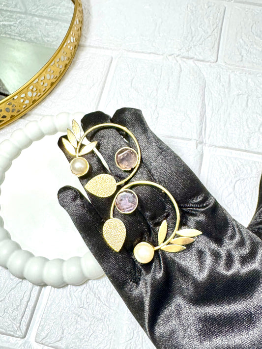 Purple Gilded Earrings