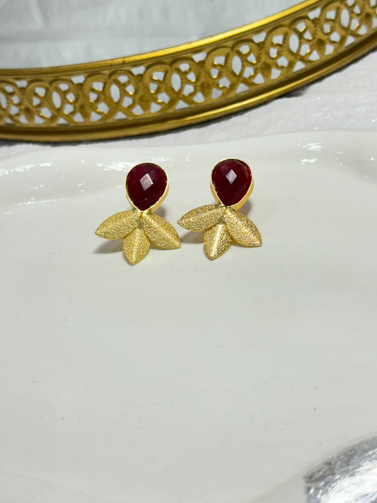 Ruby Hammered Earrings