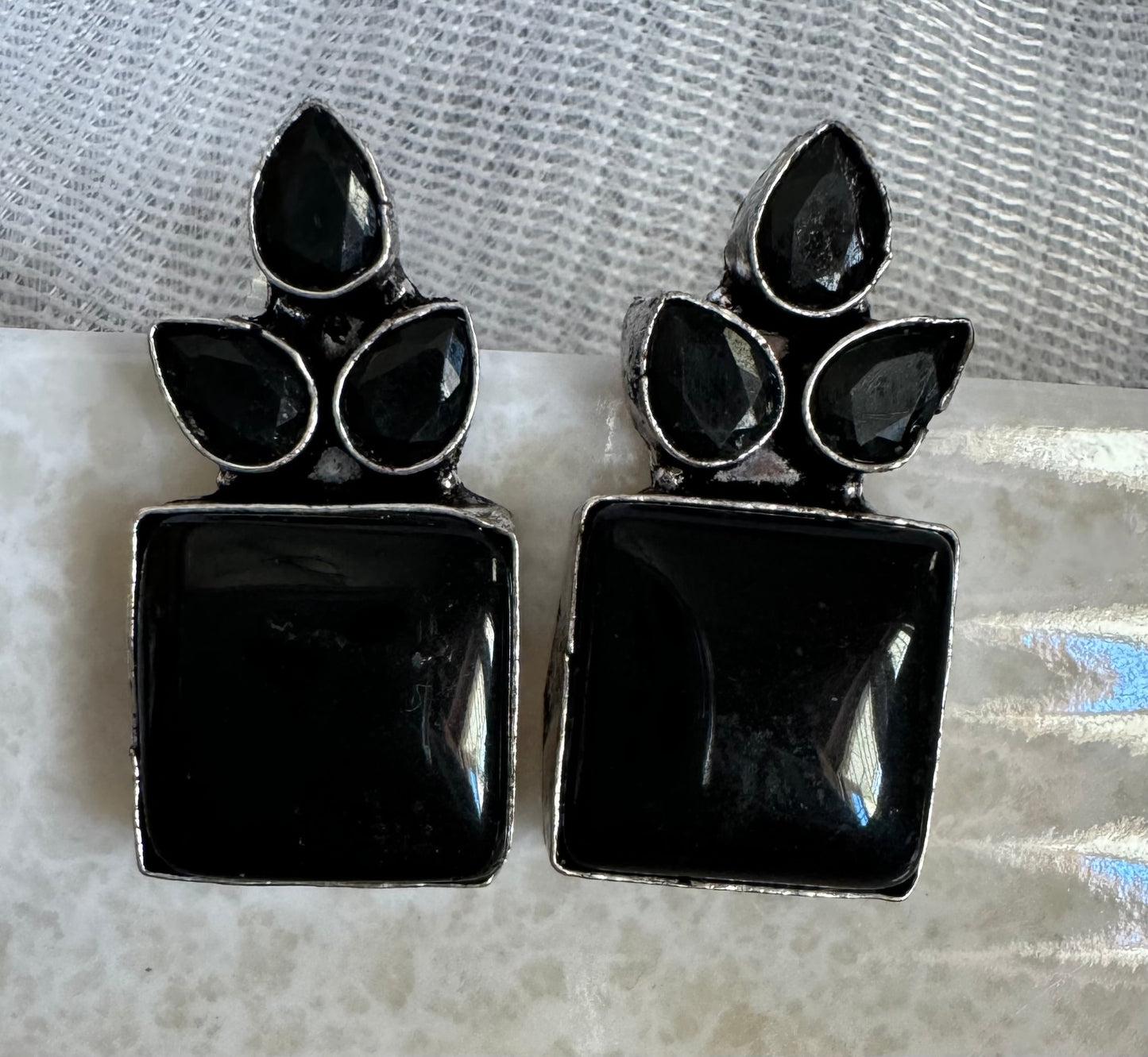 Black Sanjh Earrings