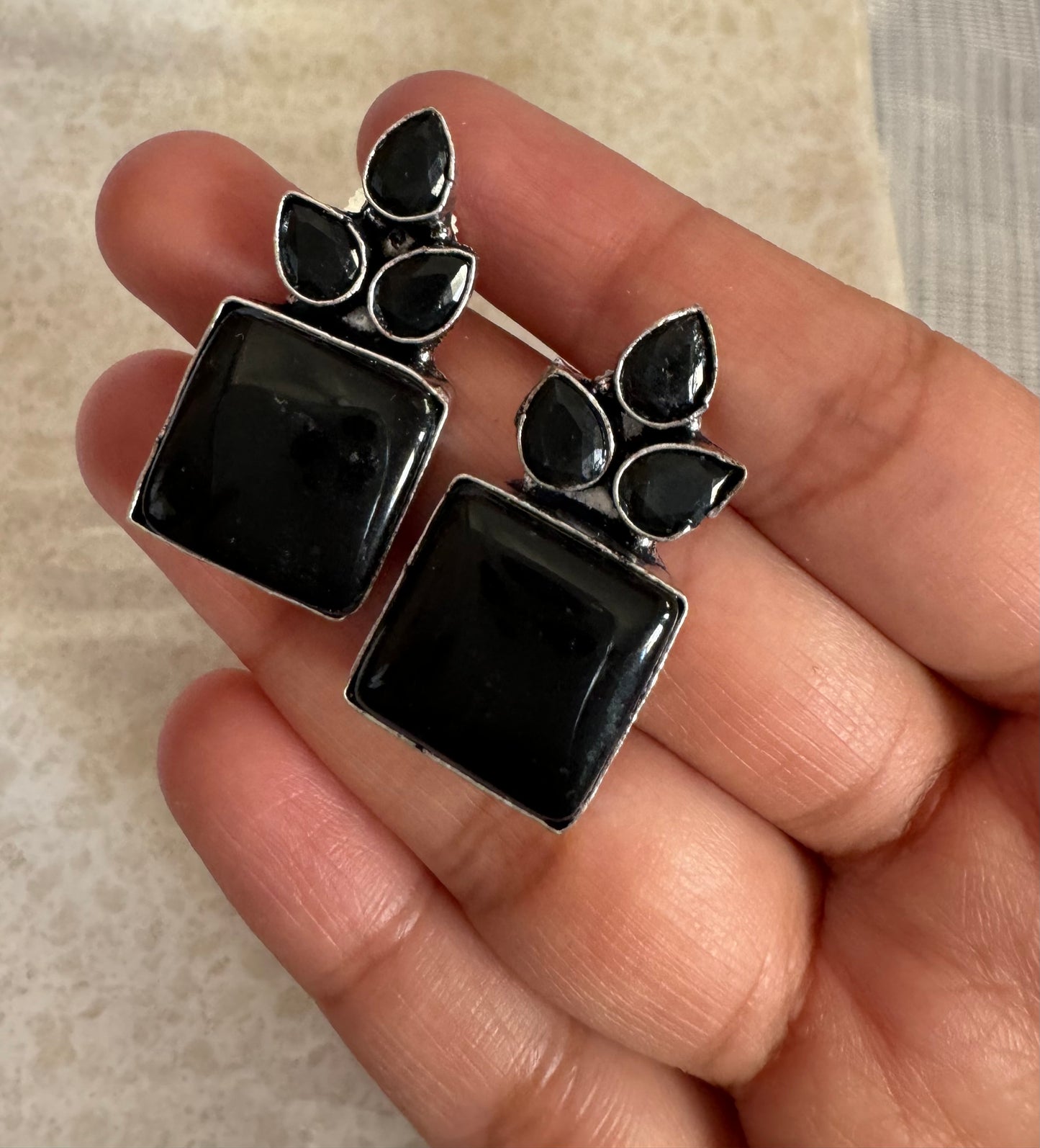 Black Sanjh Earrings