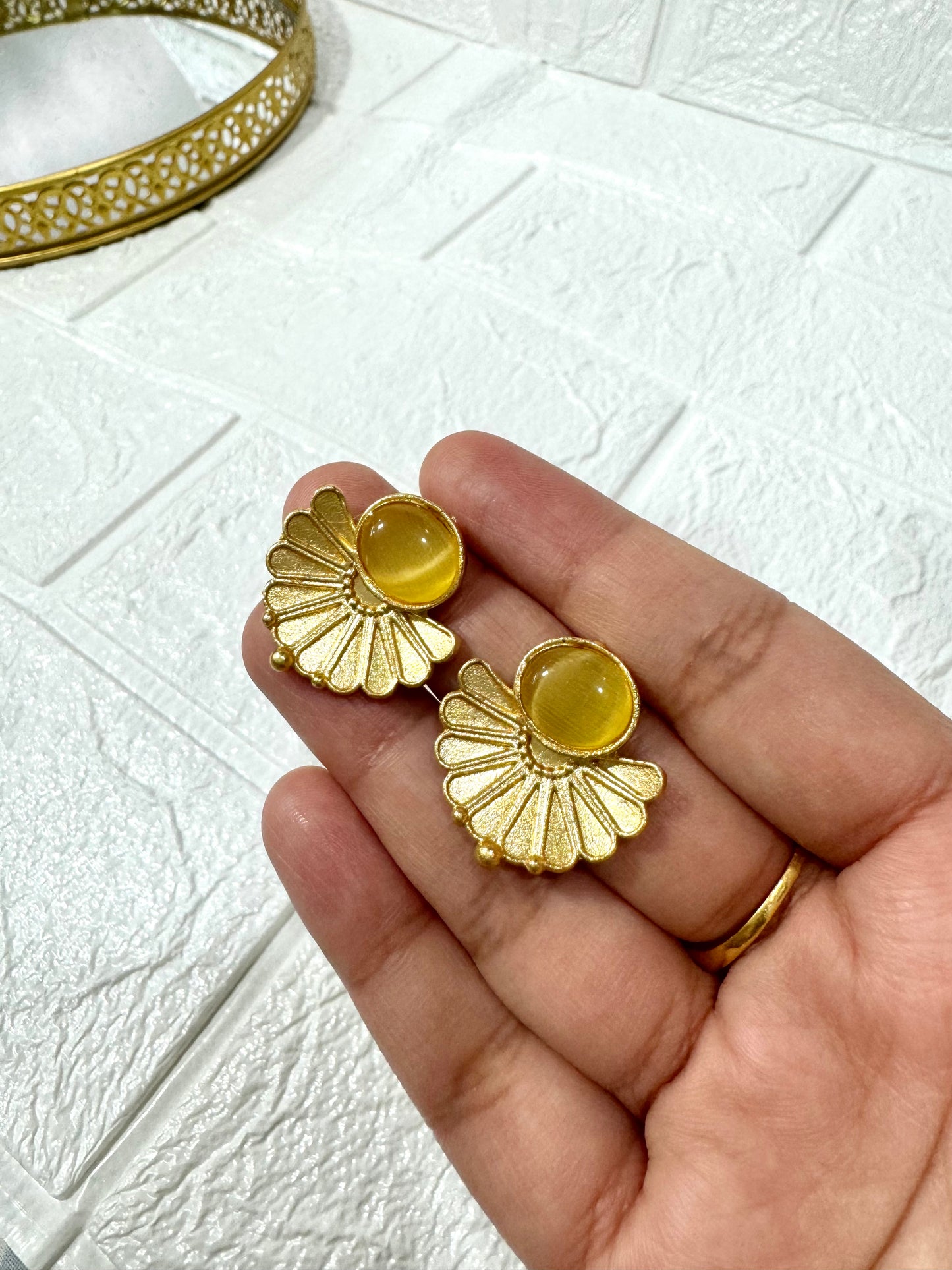 Yellow Floral Earrings