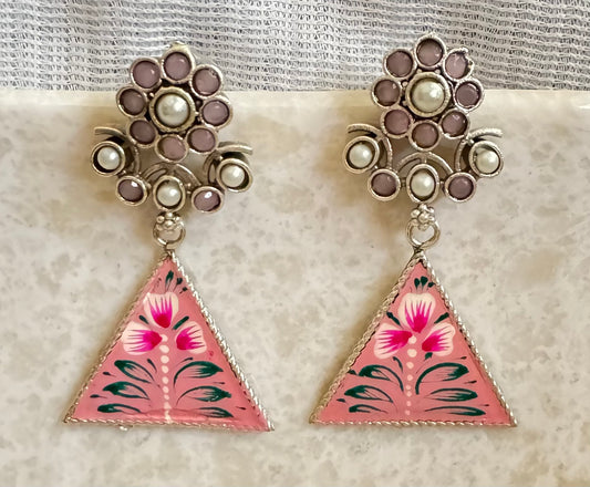 Pink Meena Earrings