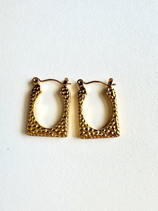 AntiTarnish Hammered Hoops