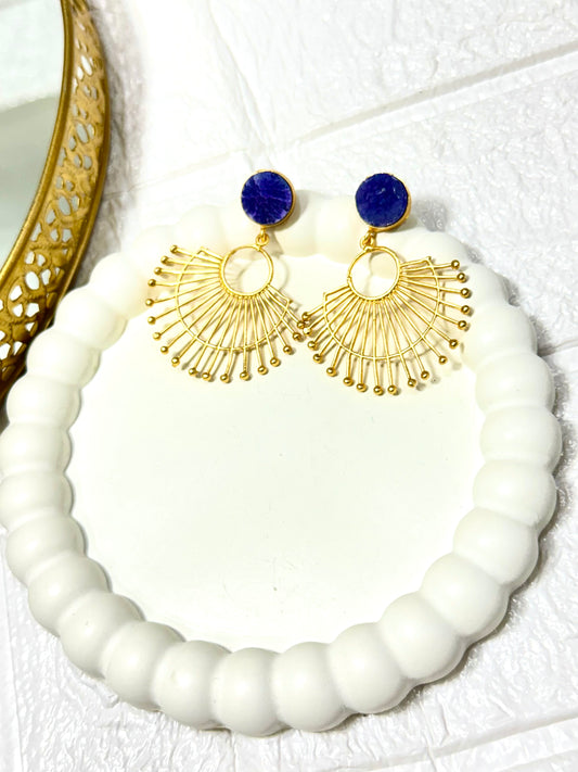 Purple Druzy Earrings