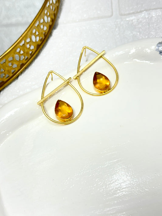 Amber Drop Earrings