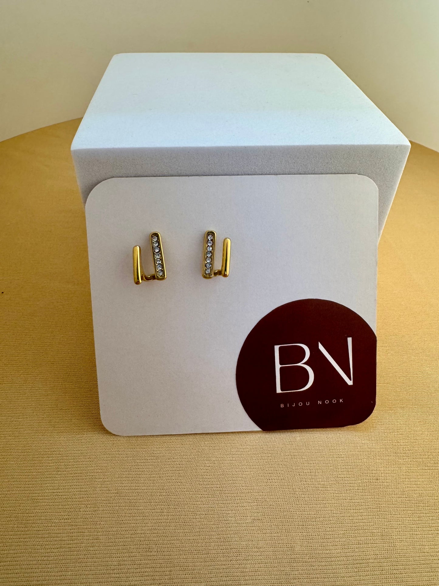 Anti Tarnish Crystal Bar Studs