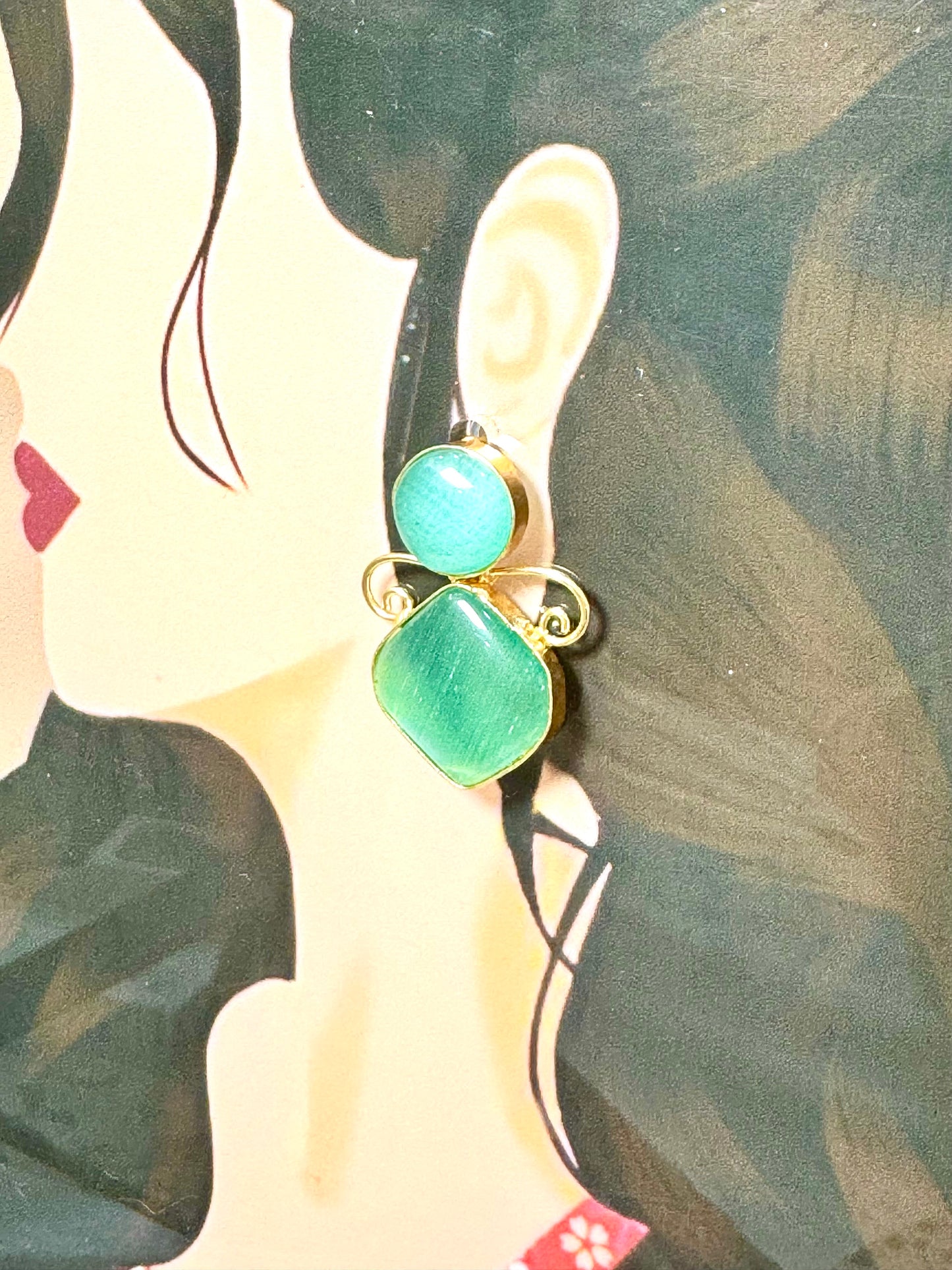 Turquoise Charm Studs